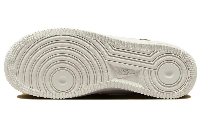 Nike Air Force 1 Мини Золотой Устойчивый к истиранию Низкий Топ Скейтборд Кроссовки Женские Белый Золотой — изображение 6