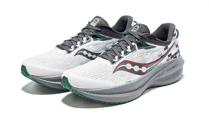 Saucony Triumph Victory 21 Беговые кроссовки Низкий топ Серый Зеленый Унисекс — изображение 3