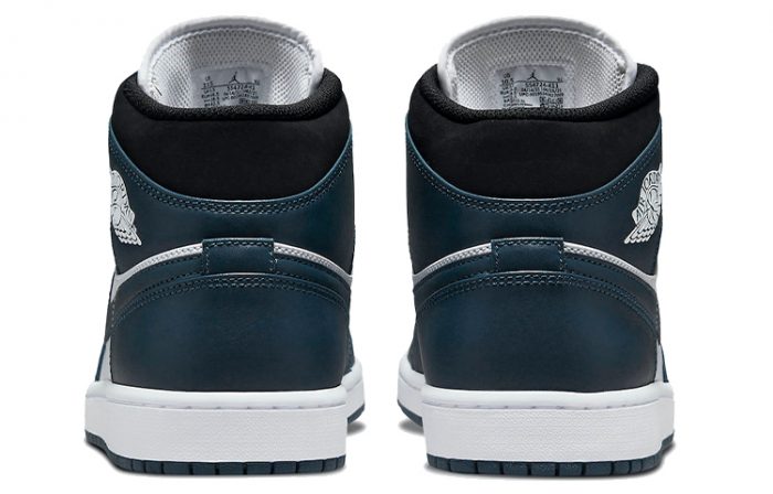 Jordan Air Jordan 1 MID 'Темный Бирюзовый' MID Топ Винтажные баскетбольные кроссовки Мужской Бело-голубой — изображение 5