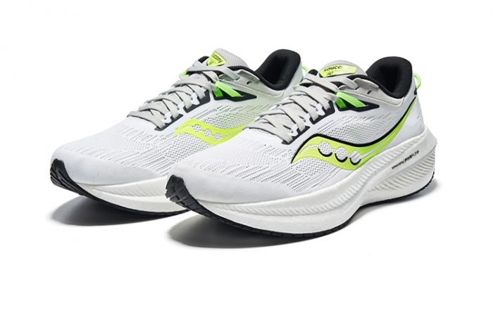 Saucony Triumph Victory 21 Амортизаторы Slip-Resistant Abrasion-Resistant Низкий Топ Беговые кроссовки Мужские Белый Зеленый — изображение 3