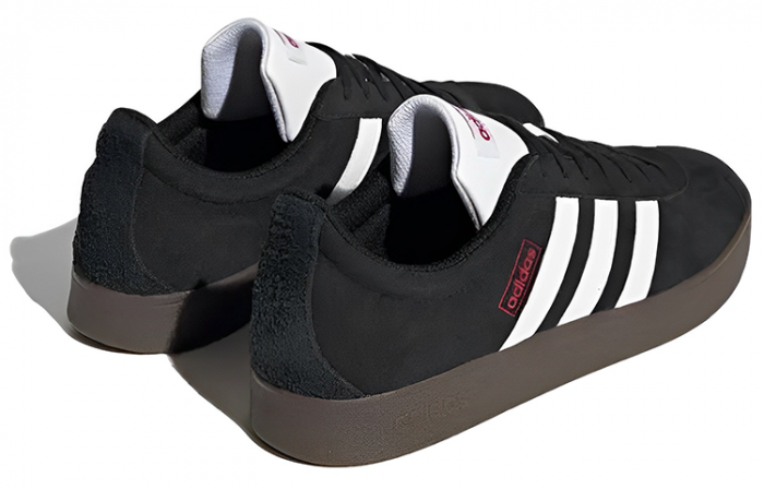 Adidas VL Court 2,0 Лайфстайл Низкие Кроссовки для скейтбординга Унисекс Черно-белые — изображение 3