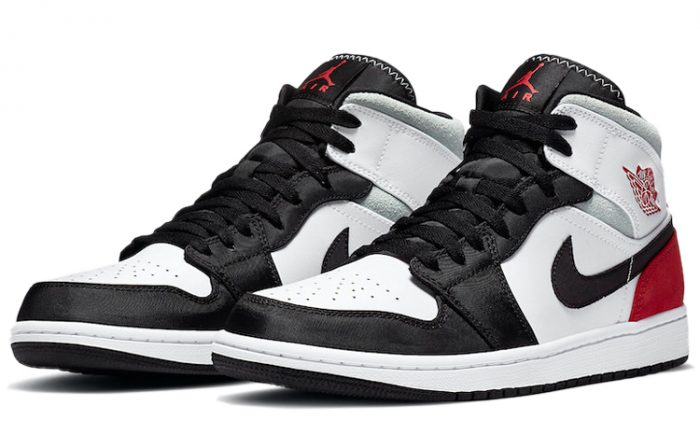Jordan Air Jordan 1 MID SE MID Топ Винтажные баскетбольные кроссовки Мужской Белый Красный — изображение 3