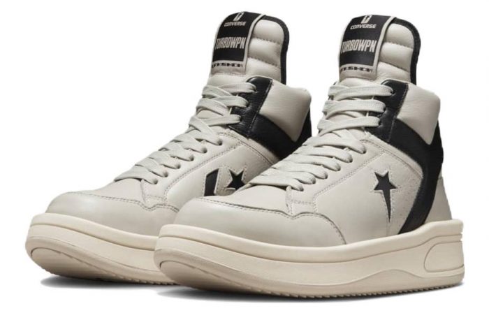 Rick Owens DRKSHDW x Конверс Оружие Аbrasion Resistant MID Топ Скейтборд Кроссовки Унисекс Черный Белый — изображение 3