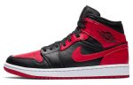 Jordan Air Jordan 1 MID 'Красный и Черный' MID Топ Винтажные баскетбольные кроссовки Мужской Черный Красный Белый