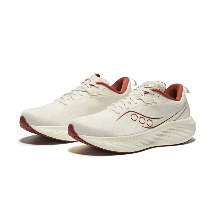 Saucony TRIUMPH Victory 22 Slip-Resistant и Abrasion-Resistant Coating Низкий Топ Беговые кроссовки Унисекс Бежево-коричневый — изображение 4