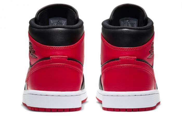 Jordan Air Jordan 1 MID 'Красный и Черный' MID Топ Винтажные баскетбольные кроссовки Мужской Черный Красный Белый — изображение 5