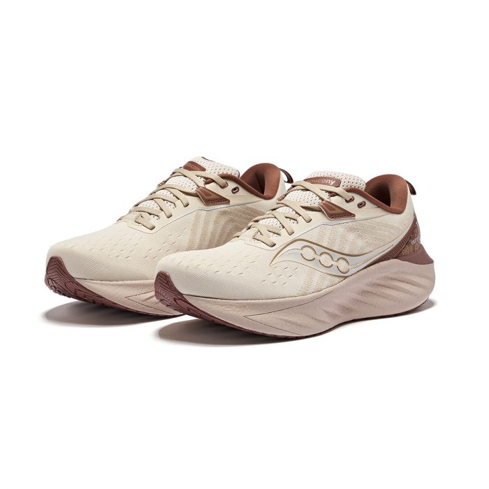 Saucony TRIUMPH Victory 22 Амортизация и Дышащие Беговые кроссовки Унисекс Хаки Коричневый — изображение 3