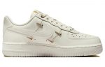 Nike Air Force 1 Мини Золотой Устойчивый к истиранию Низкий Топ Скейтборд Кроссовки Женские Белый Золотой — изображение 2