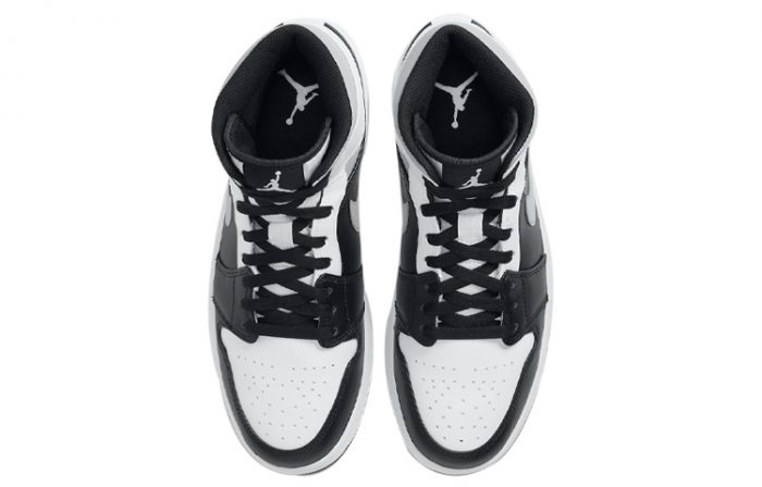 Jordan Air Jordan 1 MID 'Белый Shadow' MID Топ Винтажные баскетбольные кроссовки Мужской Черный белый серый — изображение 4