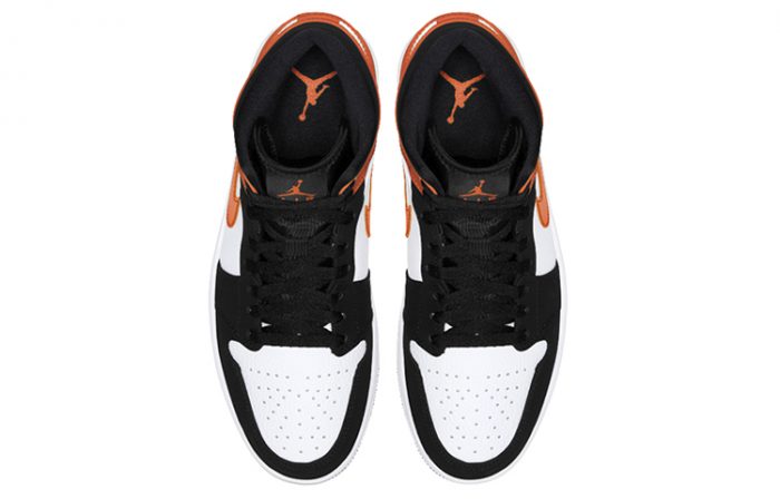 Jordan Air Jordan 1 MID SHATTERED Баскетбольный щит Амортизация MID Топ Винтажные баскетбольные кроссовки Унисекс Белый Оранжевый — изображение 4