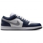 Jordan Air Jordan 1 Slip-Resistant Low Top Винтажные Баскетбольные Кроссовки Мужские Белый Синий — изображение 2