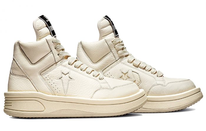 Rick Owens DRKSHDW x Конверс Weapon Collection Turbodrk MID Топ Винтажные баскетбольные кроссовки Унисекс Айвори Белый — изображение 2