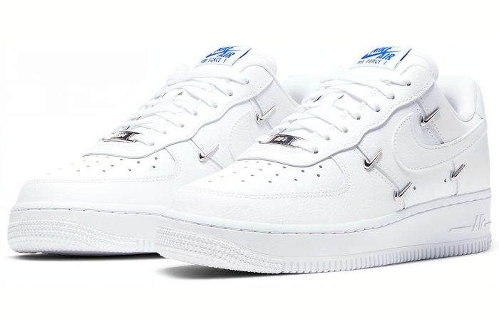 Nike Air Force 1 07 LX 'Chrome Luxe' Низкие кроссовки для скейтбординга Женские Белые Синие — изображение 3
