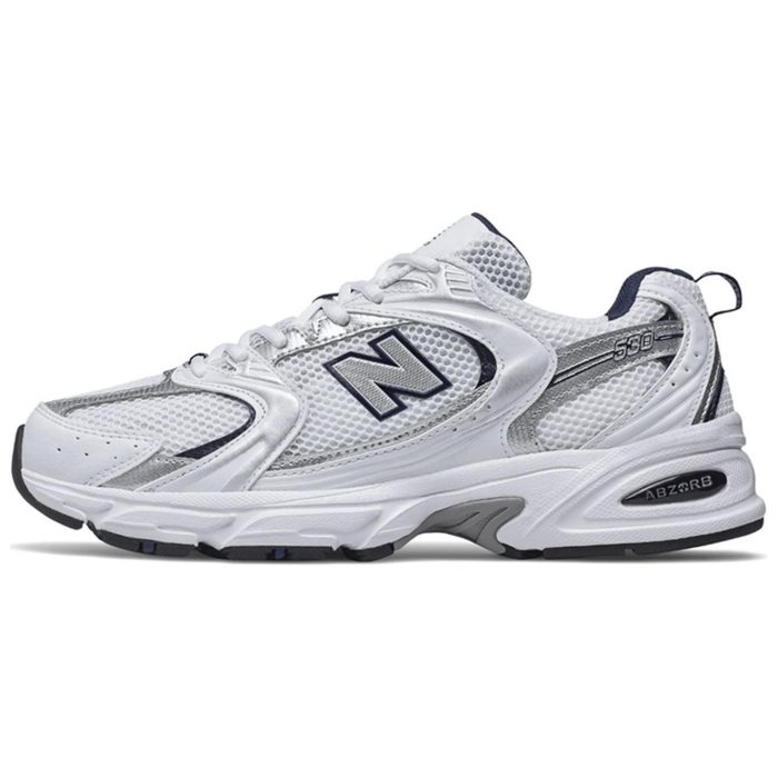 New Balance NB 530 Амортизация устойчивость к истиранию дышащий низкий топ для бега унисекс белый серебряный ширина D — изображение 1