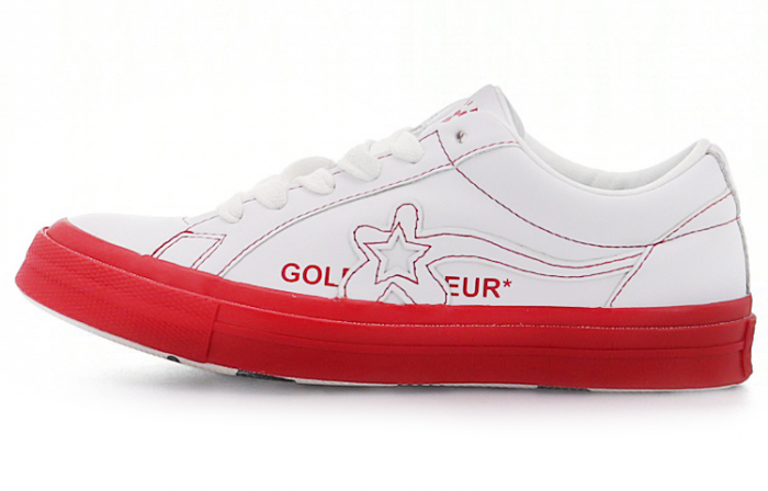 Golf Le Fleur*One x Конверс ONE STAR Slip-Resistant Shock Absorbers Low Top Skateboard Shoes Unisex White Red — изображение 1