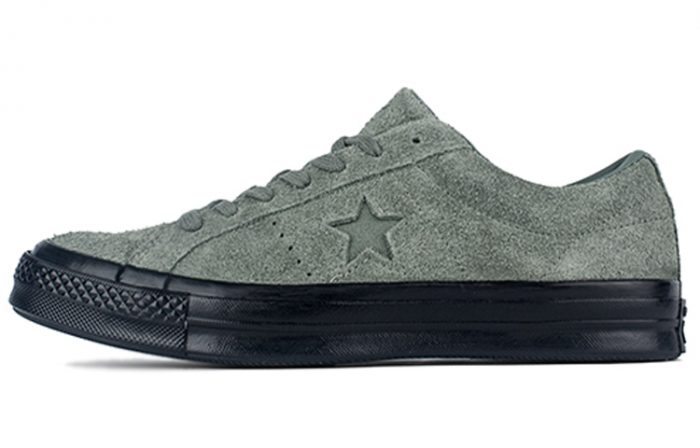 Конверс ONE STAR противоскользящие амортизаторы низкие топ кеды для скейтбординга унисекс зеленые — изображение 1