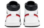 Jordan Air Jordan 1 MID Топ Винтажные баскетбольные кроссовки Унисекс Черный Белый Красный — изображение 4