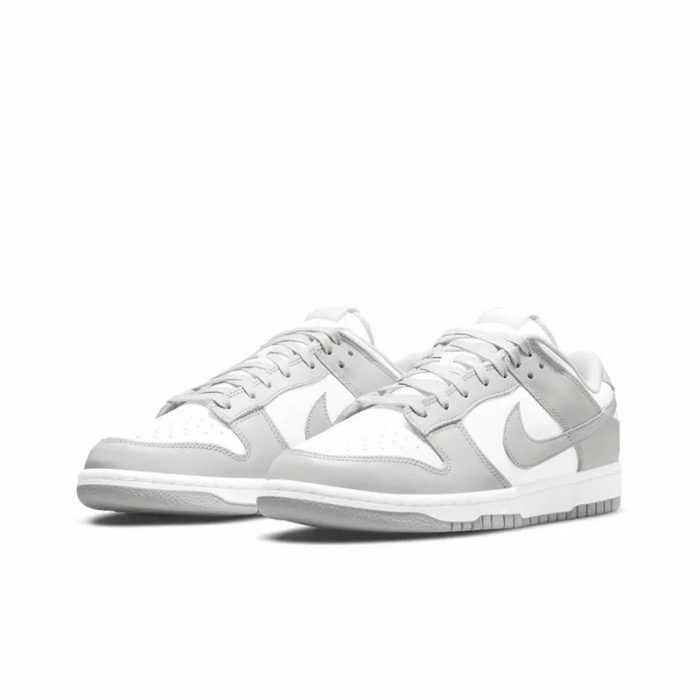 Nike Dunk Retro 'GREY Fog' Устойчивые к истиранию Низкие Скейтборд Кроссовки Мужские Серый Белый — изображение 12