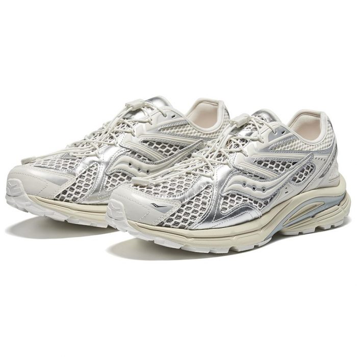 Saucony Kinvara Elite 4 Low Топ Повседневный Тренировки Городской Коммутирование Беговые кроссовки Унисекс Белый Серебряный — изображение 3