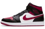 Jordan Air Jordan 1 MID Топ Винтажные баскетбольные кроссовки Мужской Черный Красный Белый