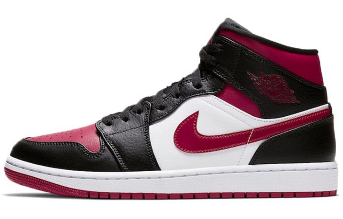 Jordan Air Jordan 1 MID Топ Винтажные баскетбольные кроссовки Мужской Черный Красный Белый — изображение 1
