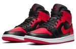 Jordan Air Jordan 1 MID 'Красный и Черный' MID Топ Винтажные баскетбольные кроссовки Мужской Черный Красный Белый — изображение 3