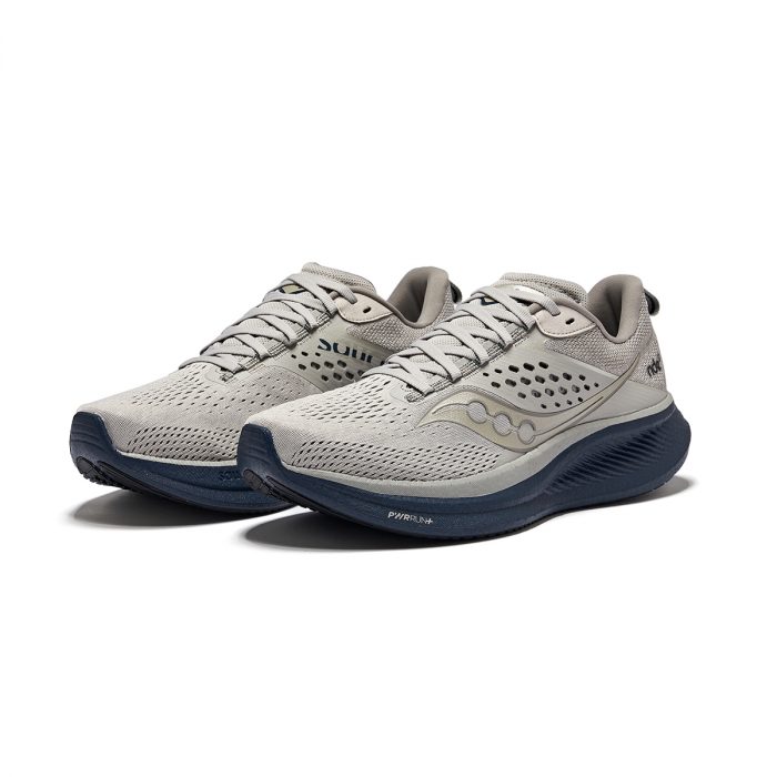Saucony RIDE 17 Амортизаторы Slip-Resistant Дышащий Низкий Топ Тренировочные Спринт Беговые кроссовки Мужские Светло-Серый — изображение 3