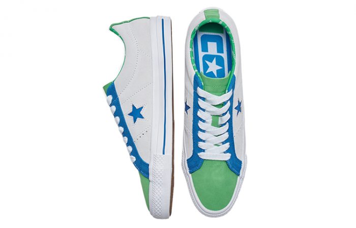 Конверс One Star Pro Slip-Resistant Low-Top Скейтборд Кроссовки Unisex Белый Зеленый Синий — изображение 5
