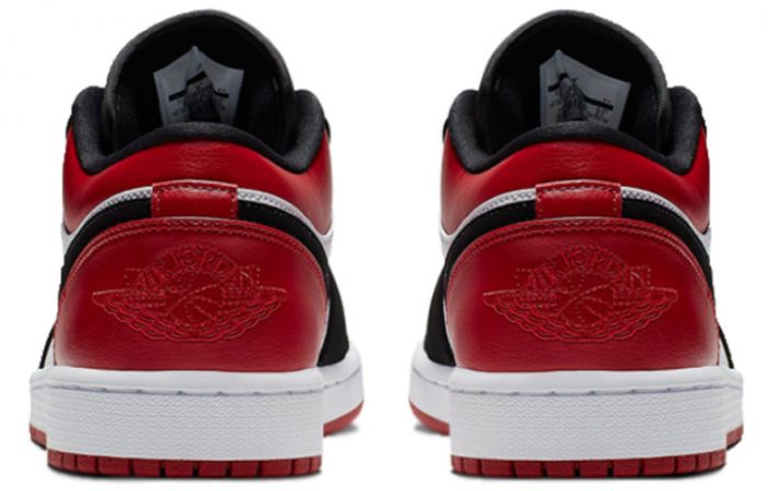 Jordan Air Jordan 1 Low 'Черный Палец' Низкий Топ Винтажные Баскетбольные Кроссовки Унисекс Черный Красный Белый — изображение 5
