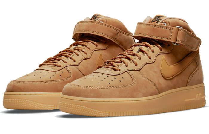 Nike Air FORCE 1 MID Топ Кроссовки для скейтбординга Унисекс Пшеница — изображение 3