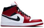 Jordan Air Jordan 1 MID 'Чикаго' MID Топ Винтажные баскетбольные кроссовки Мужской Красный белый черный — изображение 2