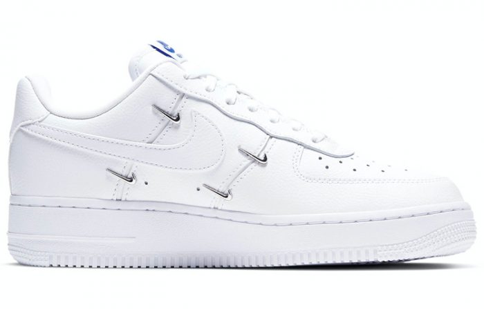 Nike Air Force 1 07 LX 'Chrome Luxe' Низкие кроссовки для скейтбординга Женские Белые Синие — изображение 2