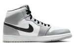 Jordan Air Jordan 1 MID 'Светлый Дымчатый Серый' Устойчивый к Износу MID Топ Винтажные Баскетбольные Кроссовки Мужские Дымчатый Серый — изображение 2