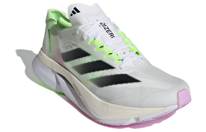 Adidas Adizero Boston 12 Амортизация Низкий Топ Гоночные Беговые Кроссовки Мужские Белый Черный Зеленый — изображение 3