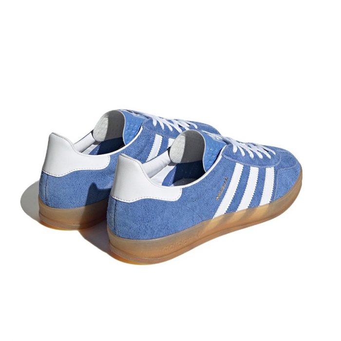 Adidas Originals GAZELLE INDOOR Low Топ Скейтборд Кроссовки Унисекс Синий Белый Коричневый — изображение 4