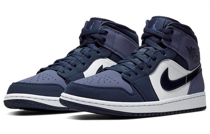 Jordan Air Jordan 1 MID Бледно-фиолетовый MID Топ Винтажные баскетбольные кроссовки Унисекс Бледно-фиолетовый — изображение 3