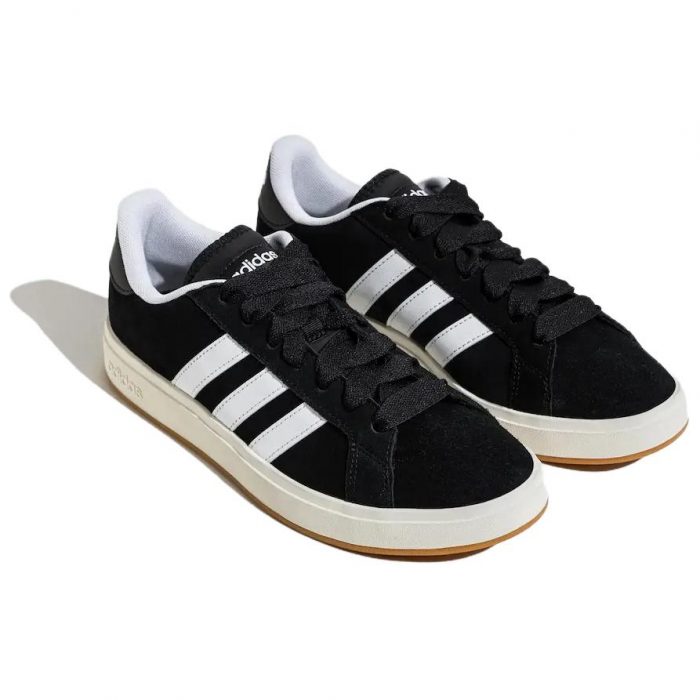Adidas Grand Court Base 00s Устойчивые к истиранию низкие скейтборд-кроссовки Unisex Черный Белый — изображение 5