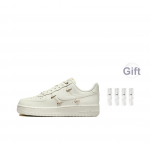 Nike Air Force 1 Мини Золотой Устойчивый к истиранию Низкий Топ Скейтборд Кроссовки Женские Белый Золотой — изображение 7