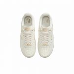 Nike Air Force 1 Мини Золотой Устойчивый к истиранию Низкий Топ Скейтборд Кроссовки Женские Белый Золотой — изображение 16