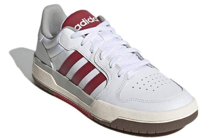 ADIDAS NEO ENTRAP Устойчивые к истиранию низкие скейтбордические кроссовки унисекс белые и красные — изображение 3