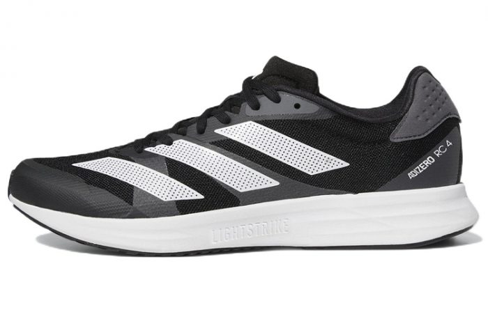 Adidas Adizero RC 4 Устойчивые к истиранию амортизаторы Низкий топ Повседневные Тренировочные Беговые кроссовки Мужские Черный Серый Белый — изображение 1