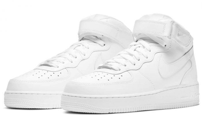 Nike Air FORCE 1 MID Топ Скейтборд Кроссовки Мужской Чисто Белый — изображение 3