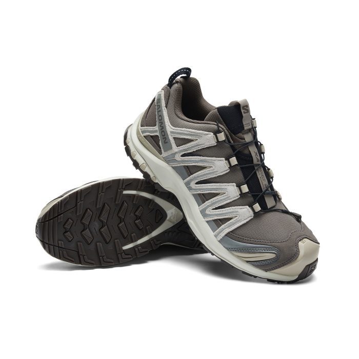 SALOMON XA PRO 3D Slip Устойчивый к истиранию Низкий Топ Беговые кроссовки Унисекс Тауповый Светло-зеленый Абрикос — изображение 6