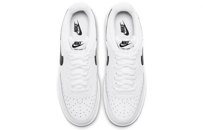 Nike Court Vision 1 Low Топ Скейтборд Кроссовки Унисекс Белый Черный — изображение 4