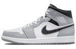 Jordan Air Jordan 1 MID 'Свет Дым GREY' MID Топ Винтажные баскетбольные кроссовки Мужской Серый белый черный