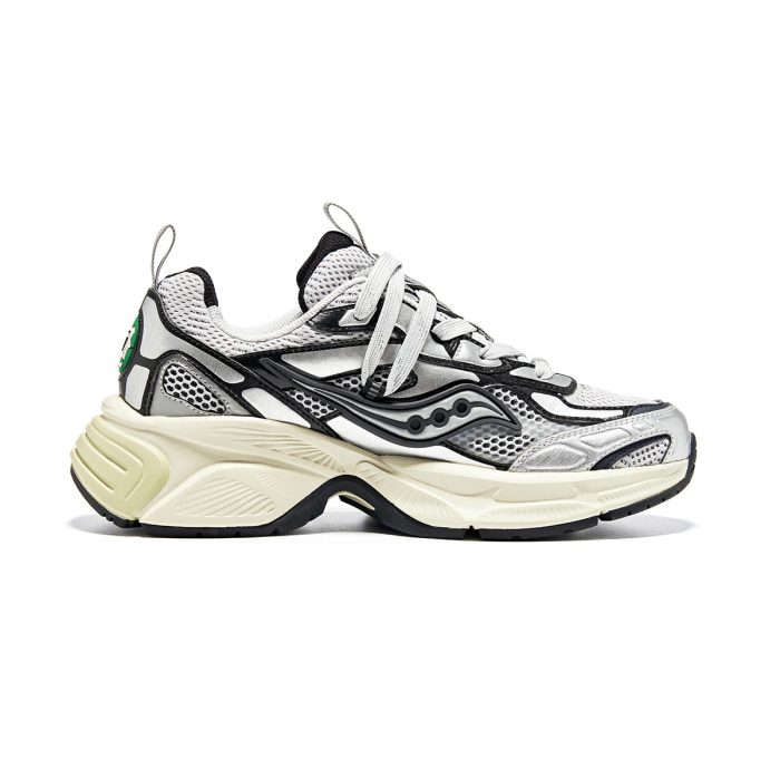 Saucony 2K CAVALRY Устойчивый к истиранию Низкий Топ Повседневный Тренировки Городской Коммутирование Беговые кроссовки Унисекс Серебристый Черный — изображение 2