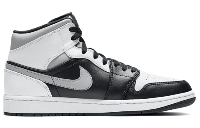 Jordan Air Jordan 1 MID 'Белый Shadow' MID Топ Винтажные баскетбольные кроссовки Мужской Черный белый серый — изображение 2