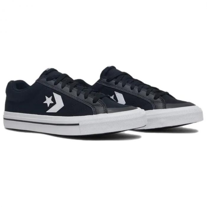 Конверс Sport Casual Slip Resistant Abrasion Resistant Низкий Топ Скейтборд Кроссовки Унисекс Черный — изображение 3
