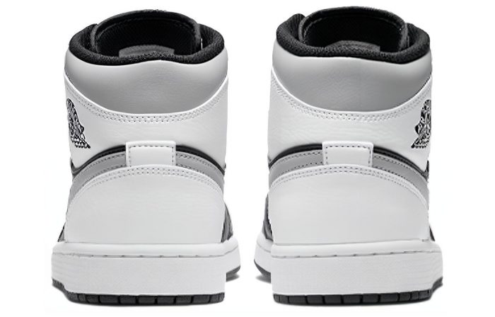 Jordan Air Jordan 1 MID 'Белый Shadow' MID Топ Винтажные баскетбольные кроссовки Мужской Черный белый серый — изображение 5