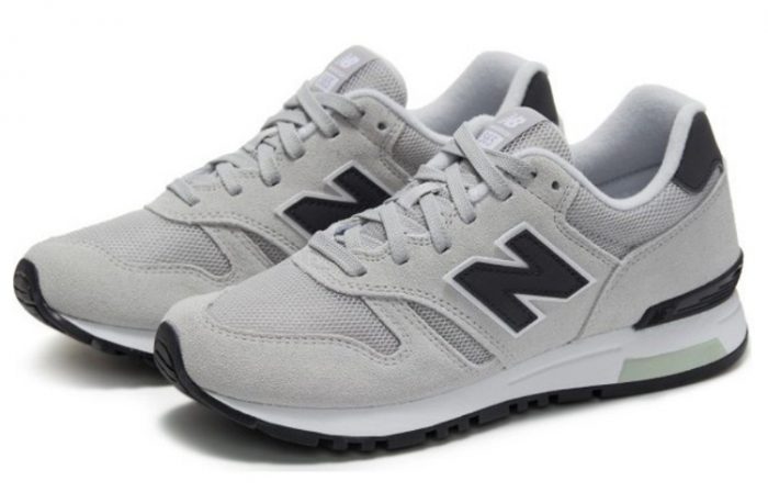New Balance NB 565 Устойчивый к истиранию Дышащий MID Топ Повседневная Беговая Обувь Унисекс Серый Белый Черный D Ширина — изображение 2